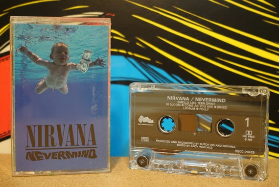 Nevermind by Nirvana Vintage Cassette Tape