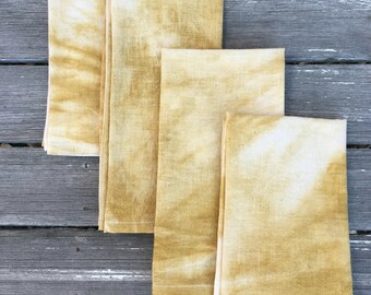 Hand dyed cotton napkins - naturally dyed - set of 4