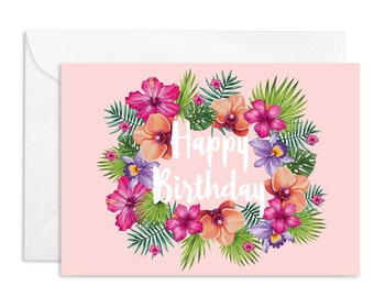 Tropical Happy Birthday Banner DIY Printable Pineapple