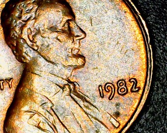 1982 large date ddo and reverse copper penny.3.11 grams
