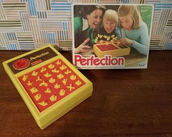 PERFECTION Vintage family game...match shapes in race against time