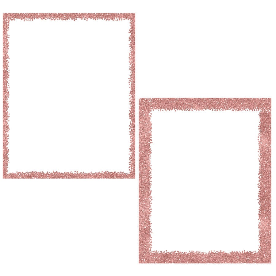 Rose gold digital frames clip art, glitter frames cliparts, frame clip
