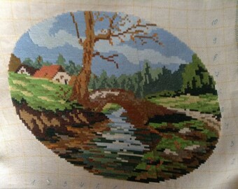 Gobelin of an Old Bridge, Unframed, Wall decor