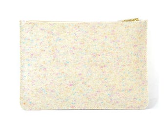 Coralie - Handmade Fizzy Felted Wool Clutch Bag Zip Pouch Purse