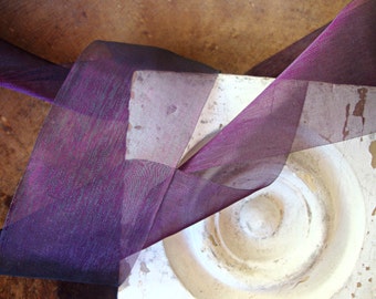 Aubergine Sugar Plum Iridescent Organza Ribbon
