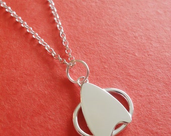 Handmade Star Trek inspired Command symbol geeky pendant