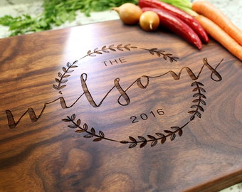 Personalized Cutting Board - Engraved Cutting Board, Custom Cutting Board, Wedding Gift, Housewarming Gift, Engagement Gift W-022 GB
