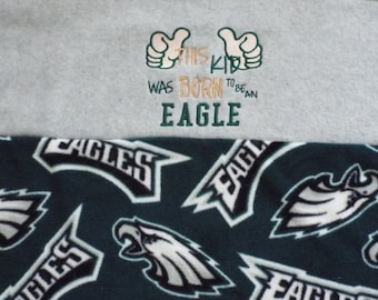 Eagles Blanket -Baby Blanket with This Kid was Born To Be An Eagle Embroidery
