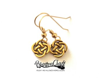 Small Gold Celtic Knot Earrings - Celtic Earrings - Irish Earrings - Scottish Earrings - Gold Celtic Knot Jewelry