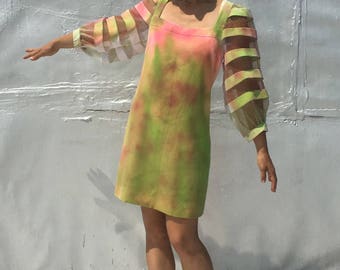 Vintage Tye-Dye Psychedelic Mini-dress