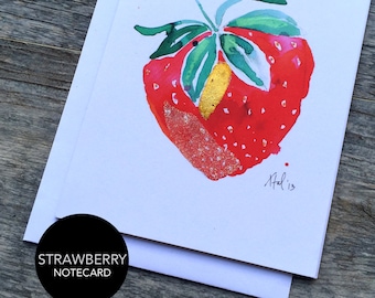 Strawberry Notecard Set of 3 or 6
