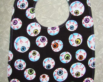 Eyeball Print cotton baby bib /Eyeball bib / Halloween bib