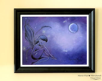 Moon Petal fairy acrylic painting Jessica Galbreth reproduction