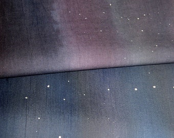 Night Sky Cotton Fabric Hand Painted