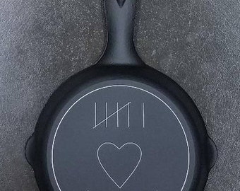 Anniversary, Engraved Cast Iron Skillet - 3 1/2"