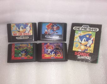 Sega Genesis Sonic 1, 2, 3, Sonic Spinball & Poster