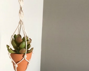 Car Rear View Mirror Macrame Plant Holder