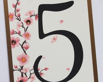 Cherry Blossoms Table Numbers