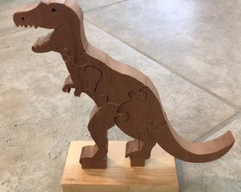 Handmade Wooden Tyrannosaurus Rex Puzzle