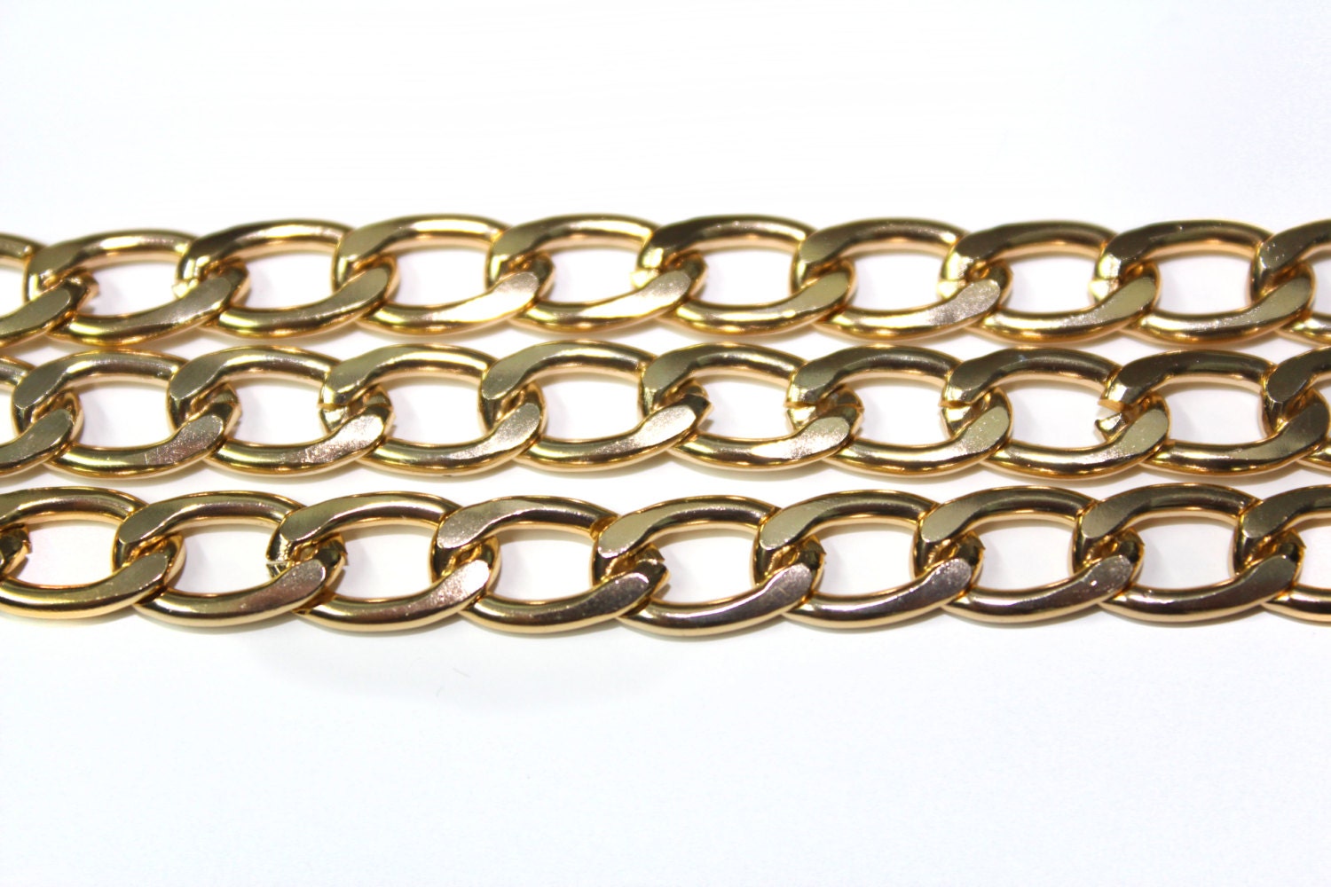 2 YARDS of Gold Shiny Chains Links Trim 0.3 '' for