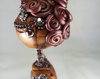 Mixed Media Polymer Clay Steampunk Robot
