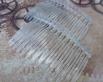 free shipping in UK - 10 pcs Acrylic Hair Clips Hair Combs Transparent 71 x 46 mm