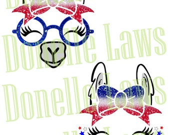 Red White Blue Llama Print N cut file
