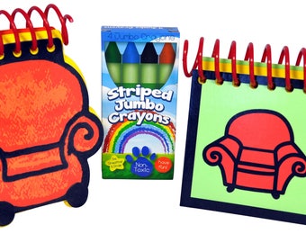 Blue's Clues STEVE and JOE COMBO Handy Dandy Notebooks with box of 4 Crayons