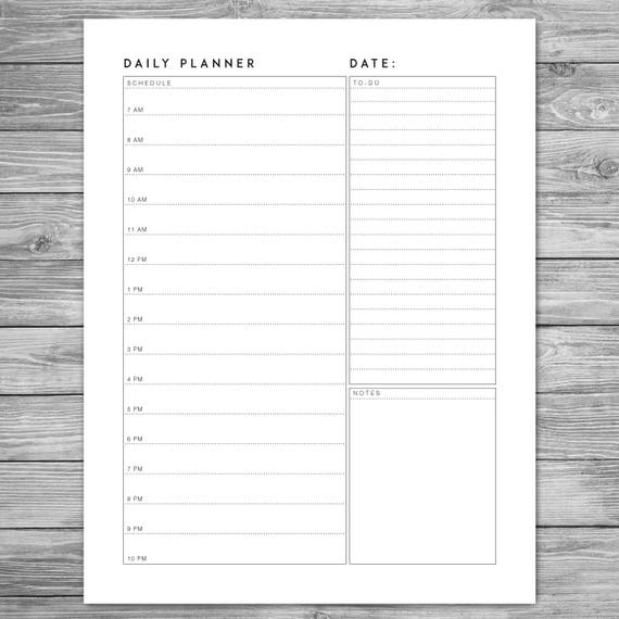 daily schedule planner template