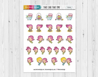 Mermaid Planner Stickers | Self Care Planner Stickers (17208-04)