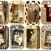 Costume Digital Holiday Vintage Pierrot Printable Tags for Scrapbooking, ATC, Altered Art, Cards and Invites