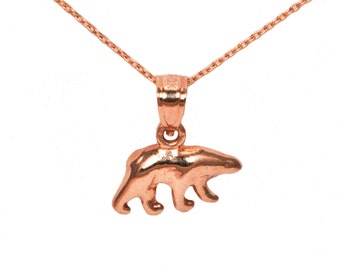 14k Rose Gold Bear Necklace