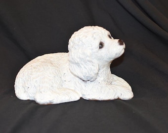 White Poodle Ling Down