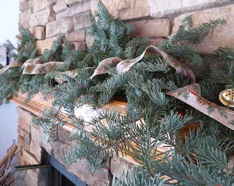Real pine greenery for Christmas garland. Complete kit for making your own mantle swags,stair rails and more .5 Pound box of noble greenery.