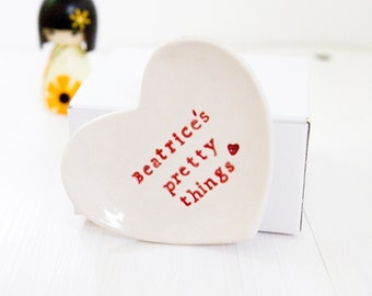 Ring Dish Personalised Gift Heart Jewelry Catcher