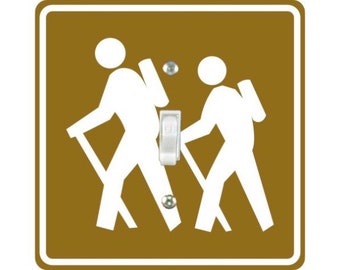 Hiking Road Sign Square Single Toggle Light Switch Plate Cover