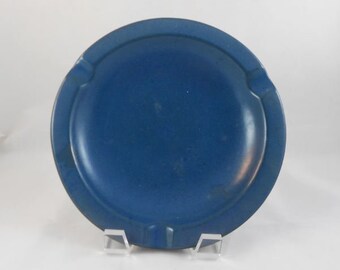Mid Century Upsala Ekeby Sweden 219 Blue Pottery Ashtray