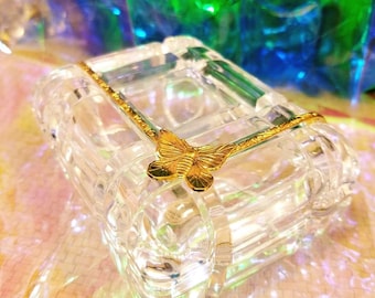 Crystal and gold jewelry trinket box
