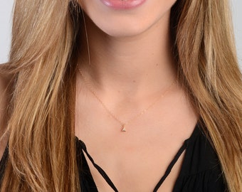 Tiny Diamond Necklace, Dainty Diamond Necklace, CZ Necklace, Cubic Zirconia Necklace, Gold Minimal Layering Necklace, Gold Fill, Silver