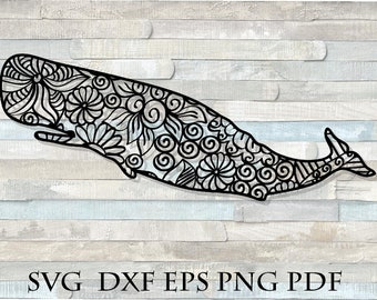 Download Zentangle whale | Etsy