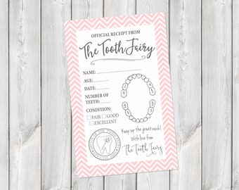 Tooth Fairy Printable Receipt || Tooth Fairy Letter Download || Tooth Fairy Certificate || Tooth Fairy Receipt Printable (DIGITAL PRODUCT)