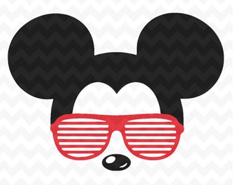 Mickey Mouse svg sunglasses, Disney Mickey Mouse sunglasses cricut silhouette svg file instant download mickey mouse head svg file