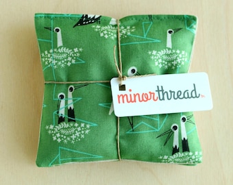 Porto Birds & Linen Organic Lavender Sachet Set Handmade Hostess Gift Set of 2 Aromatherapy Pillows Mother's Day Gift
