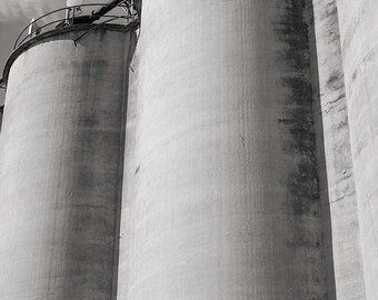 Silos, Alameda: A Black and White Photograph 10x15