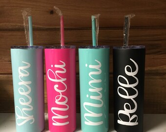 Skinny Tumbler 20 Oz Stainless Steel Skinny Tumbler -Personalized Stainless Skinny Tumbler, Monogram Stainless Tumbler, Monogrammed Cup