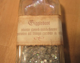 Giggle dust bottle, repurposed glass