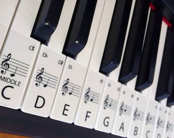 PIANO stickers CLEAR Keyboard / Piano Stickers up to 88 Keys the best way to learn Piano Transparent