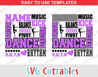 Dance SVG, Dance Subway Art svg, dxf, eps, dance cut file, dance template svg, dance team, Silhouette, Cricut cut file, digital download