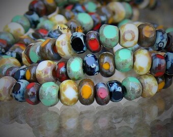 6/0 Three-Cut Mixed Picasso Czech Beads 6-Inch Strand Glass Seed Beads 3-Cut