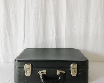 Vintage Black Vinyl Suitcase